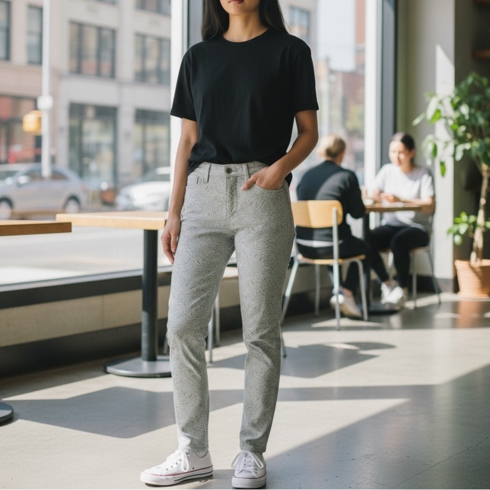 LOFT Modern Skinny Pants Texture Pattern Jeans Size 29 New With Tags